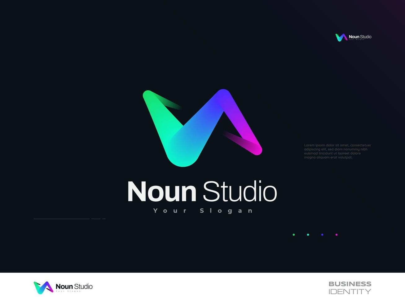 Creative Letter N Logo Design with Futuristic and Colorful Gradient Style. Suitable for Business and Technology Logo vector