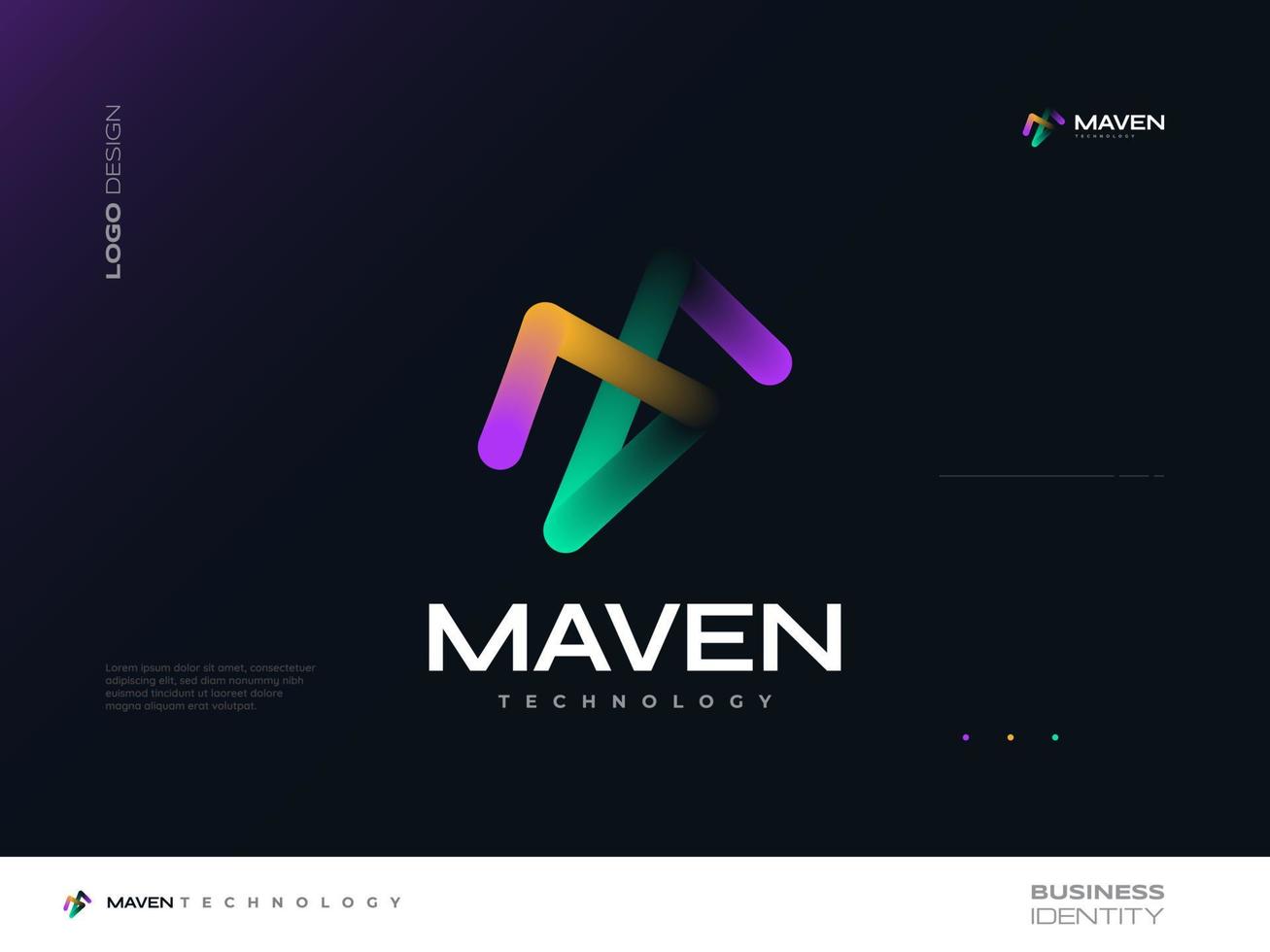 Modern and Creative Letter M Logo Design in Colorful Gradient Style. Suitable for Business and Technology Logo vector