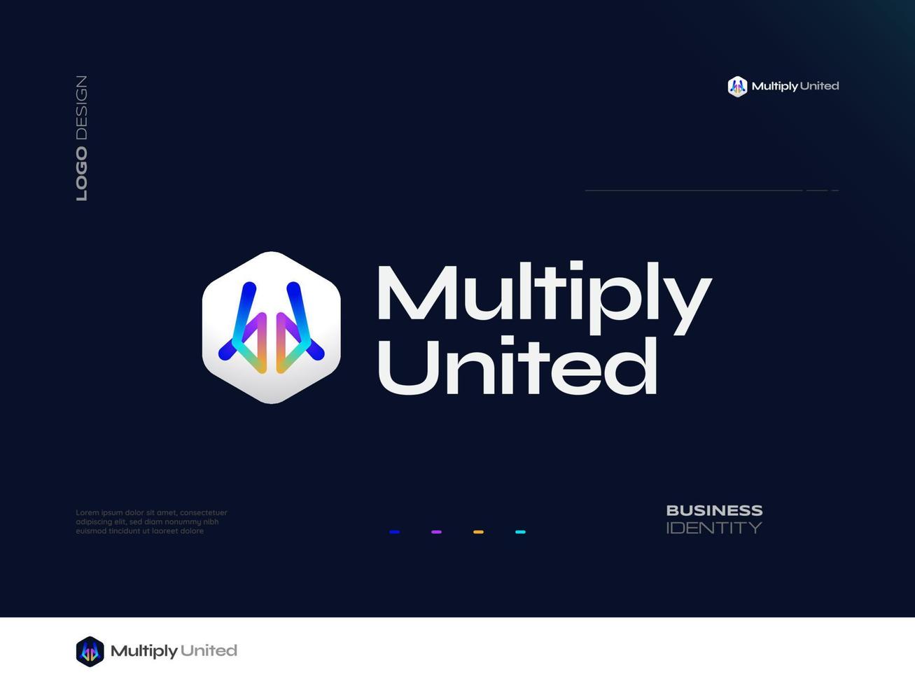 Initial MU or UM Logo Design with Creative and Colorful Gradient Style. Suitable for Business and Technology Logo vector