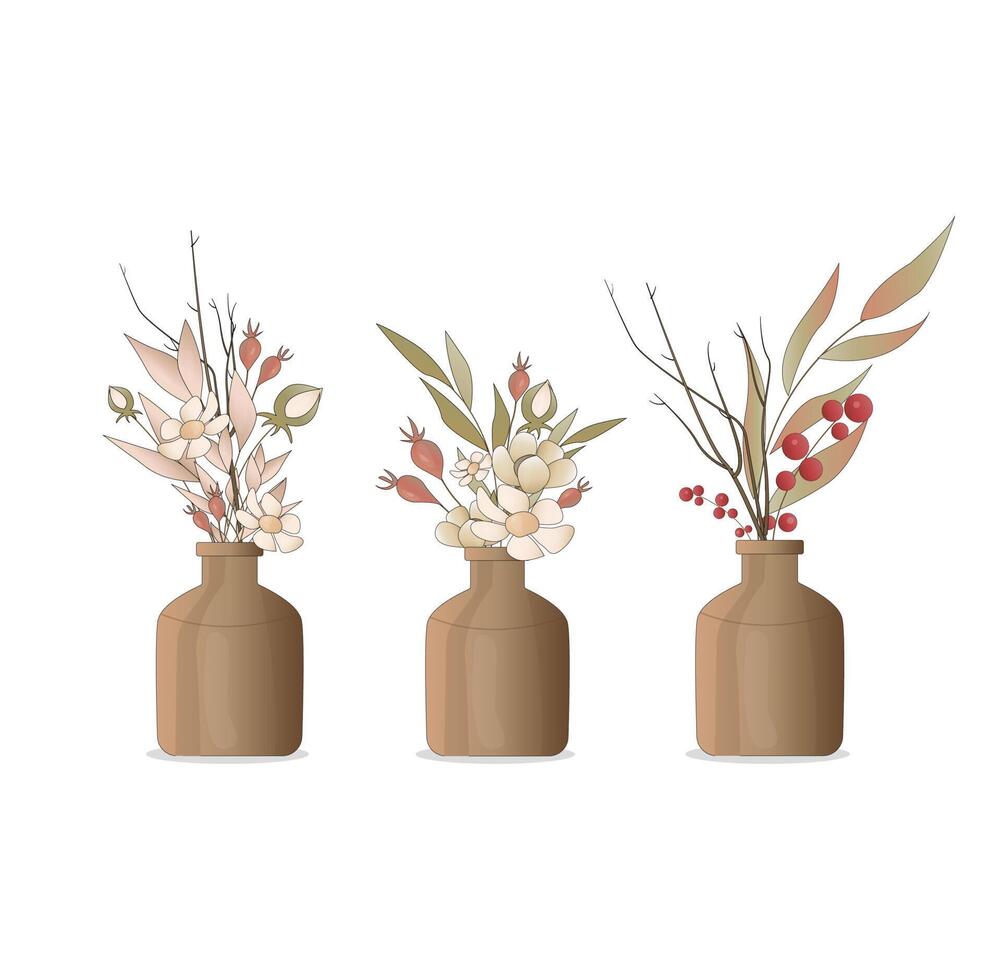 delicate and elegant composition of vase flowers vector