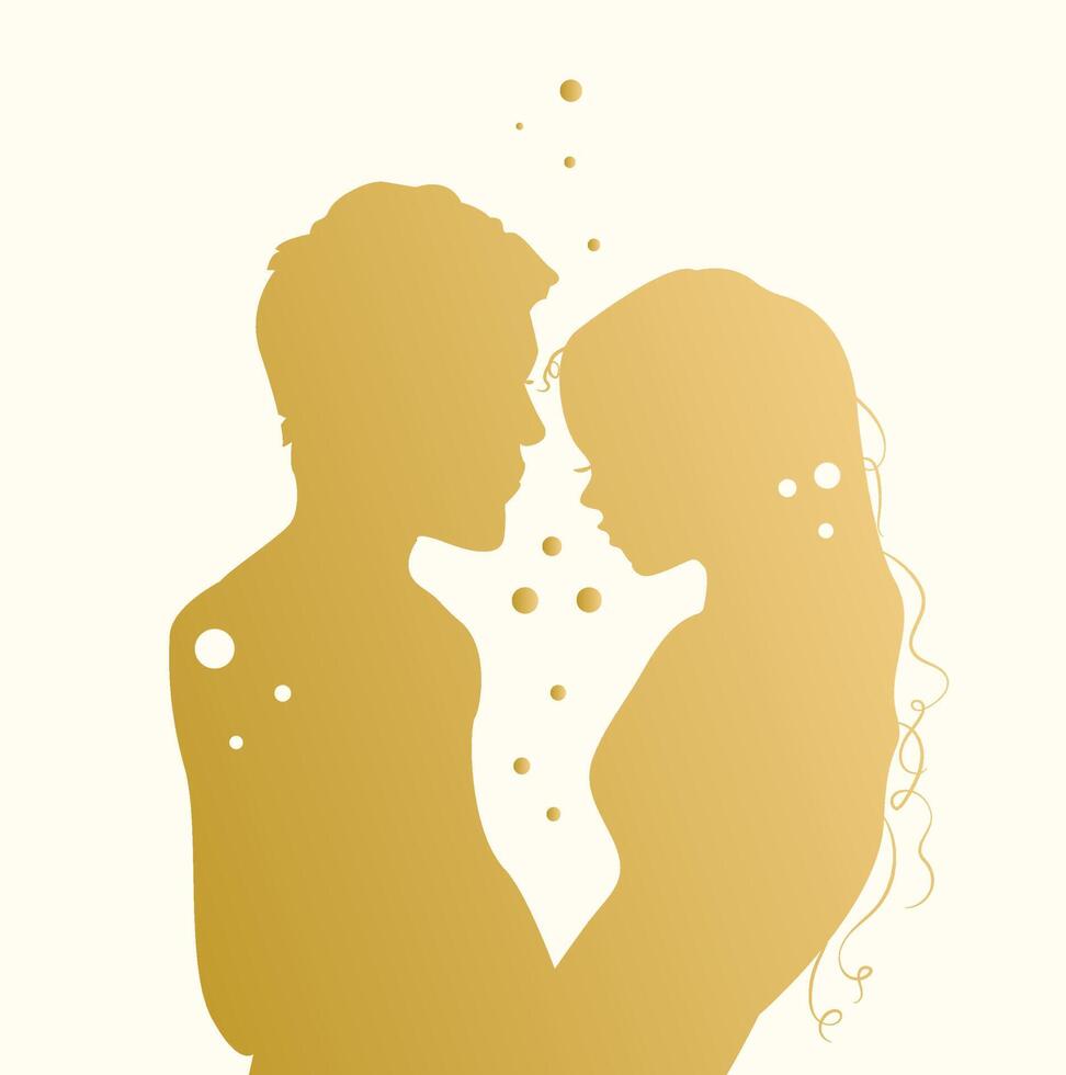 dos amantes. ilustración romántica en estilo de boda vector