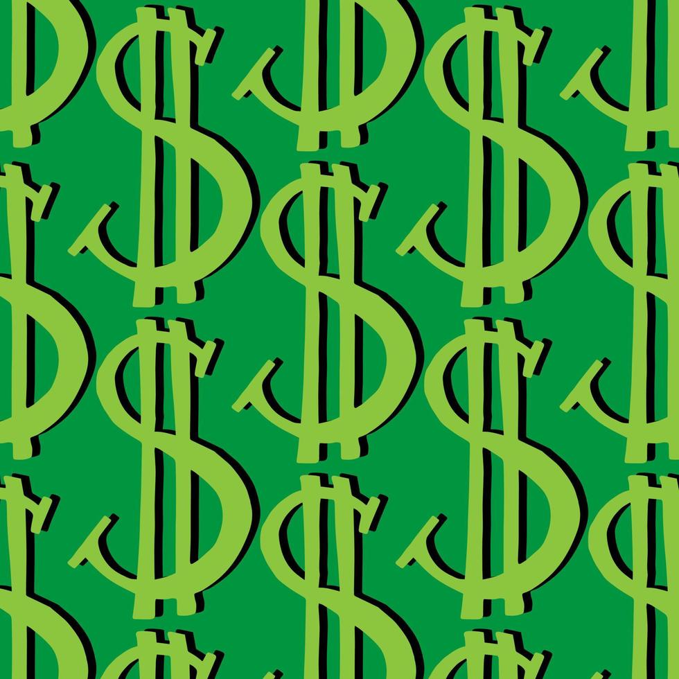 Pattern of the symbols of dollar currency. vector