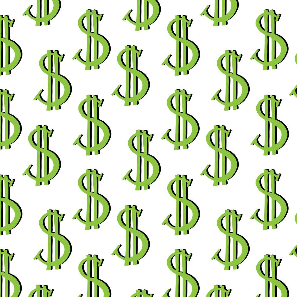 Pattern of the symbols of dollar currency. vector