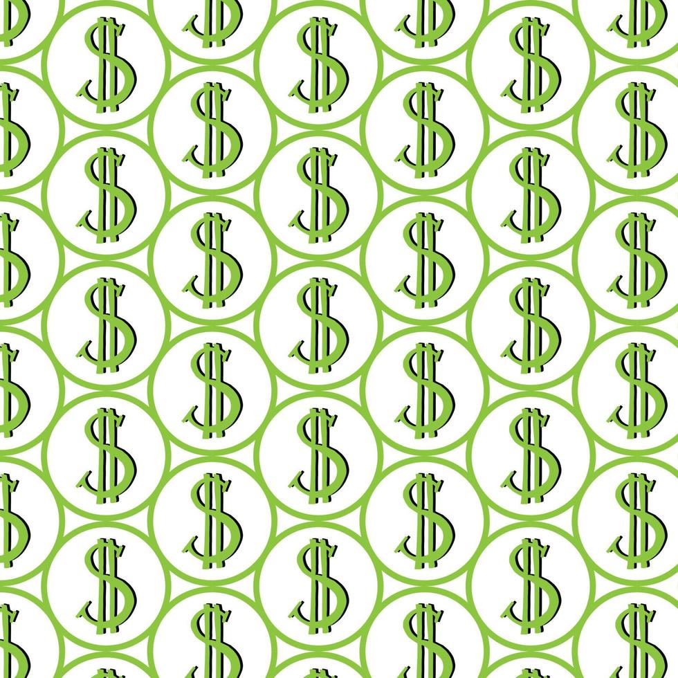 Pattern of the symbols of dollar currency. vector