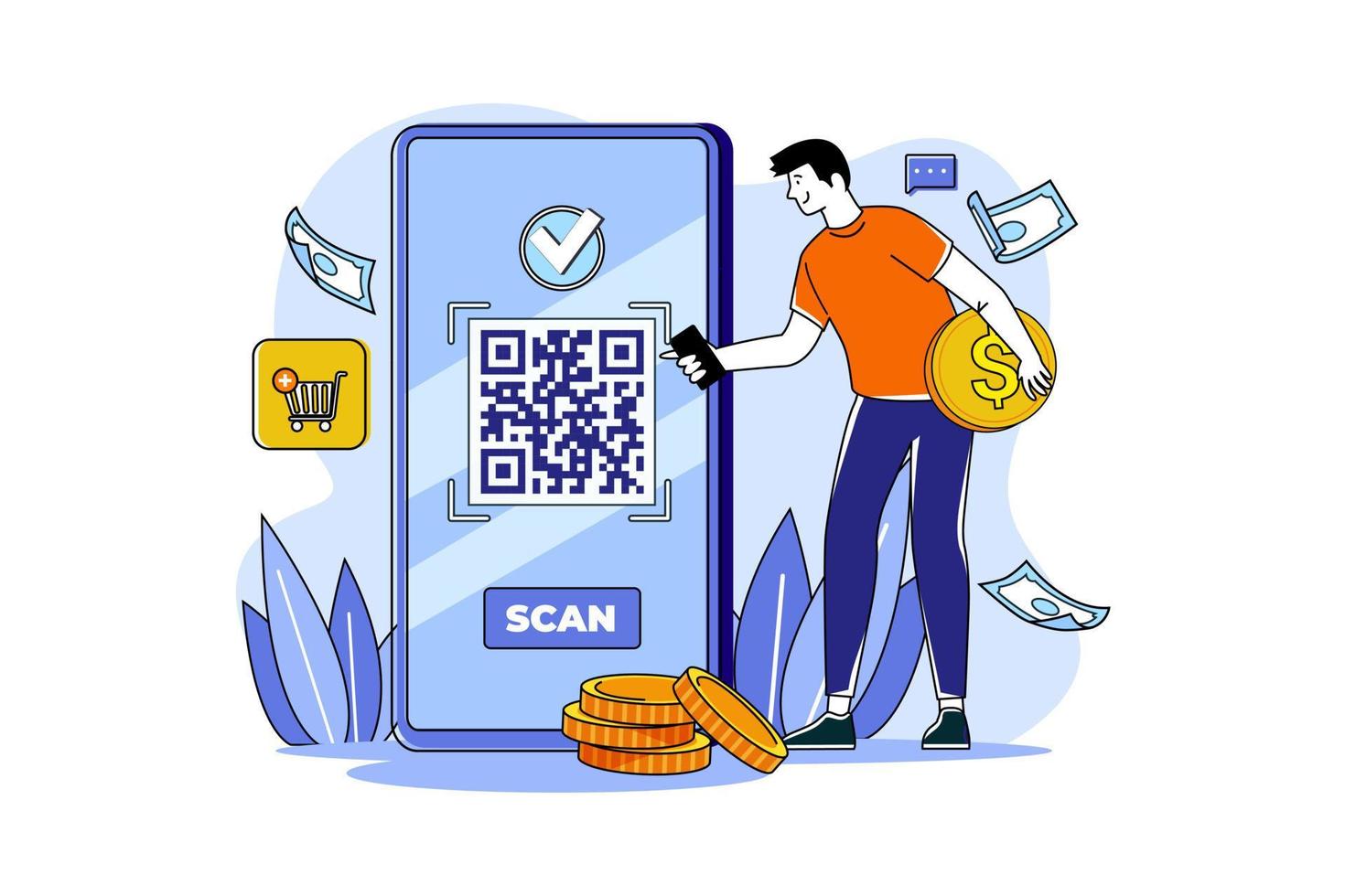 Shopping Online Illustration concept. Flat illustration isolated on white background vector