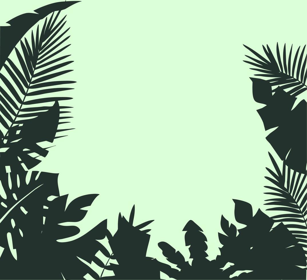 Tropical leaf silhouette frame for you vector