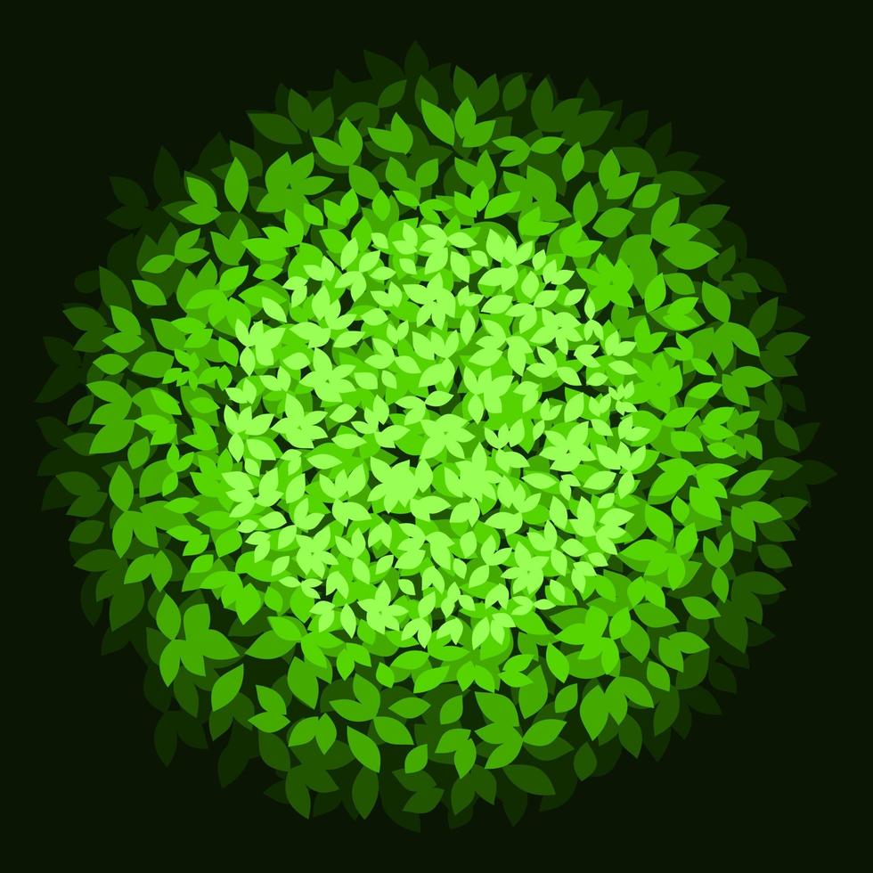 Leafy green circle. Green circle ball vector