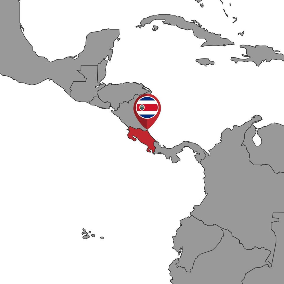 pin-map-with-costa-rica-flag-on-world-map-vector-illustration