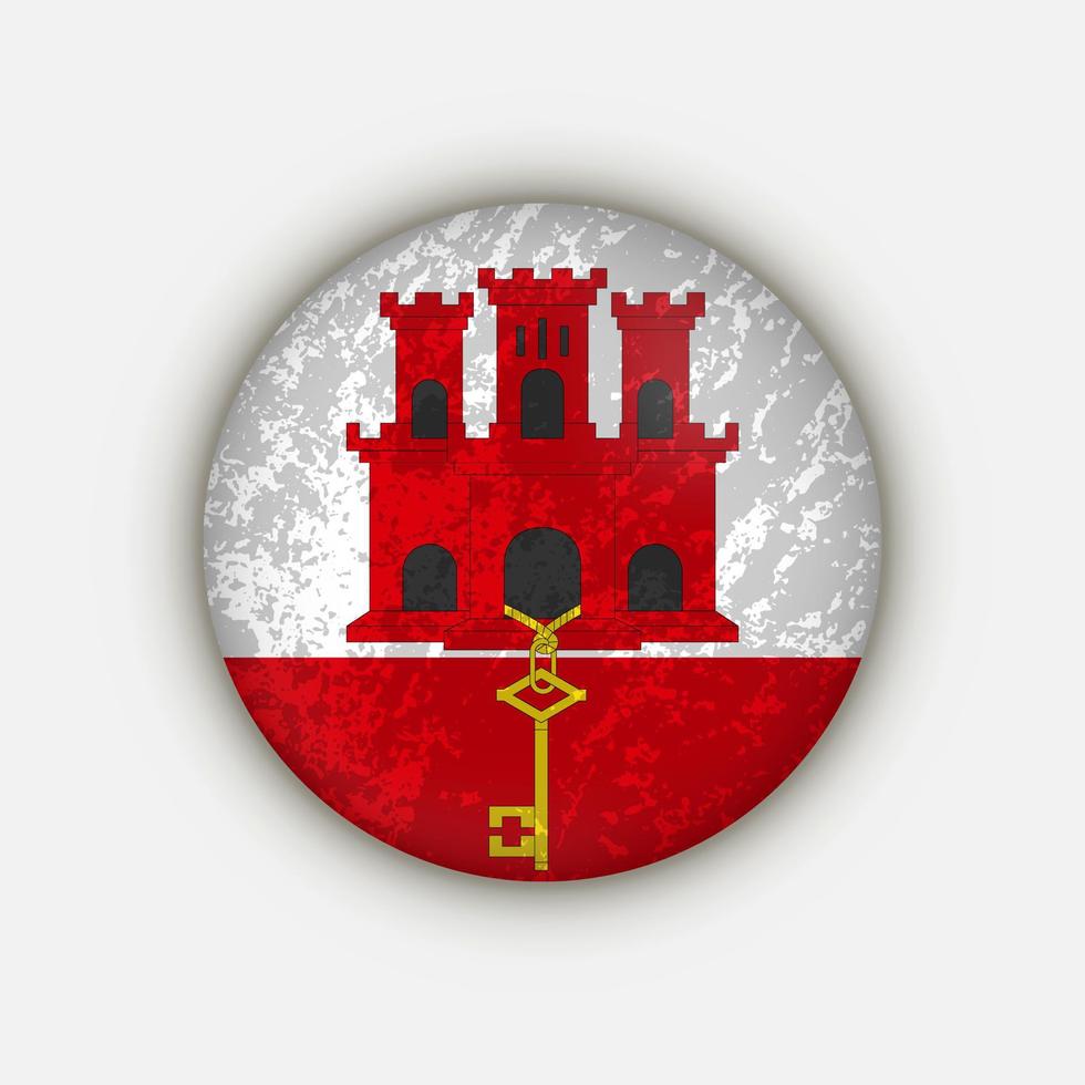 Country Gibraltar. Gibraltar flag. Vector illustration.