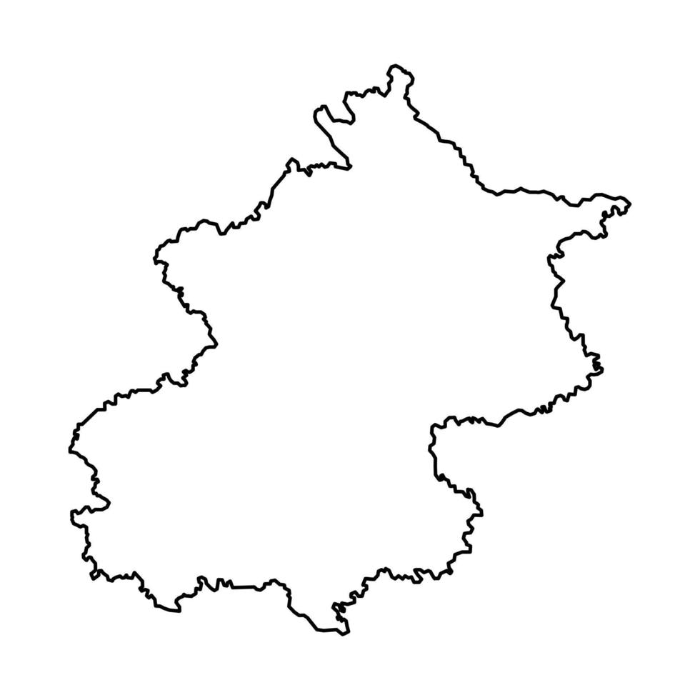 Beijing or Peking map, administrative divisions of China. Vector illustration.