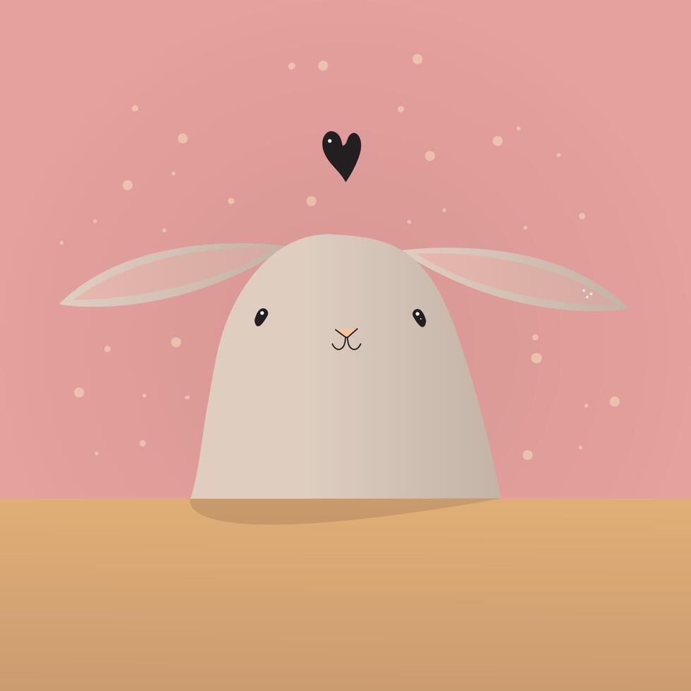 little white rabbit sitting at a table vector