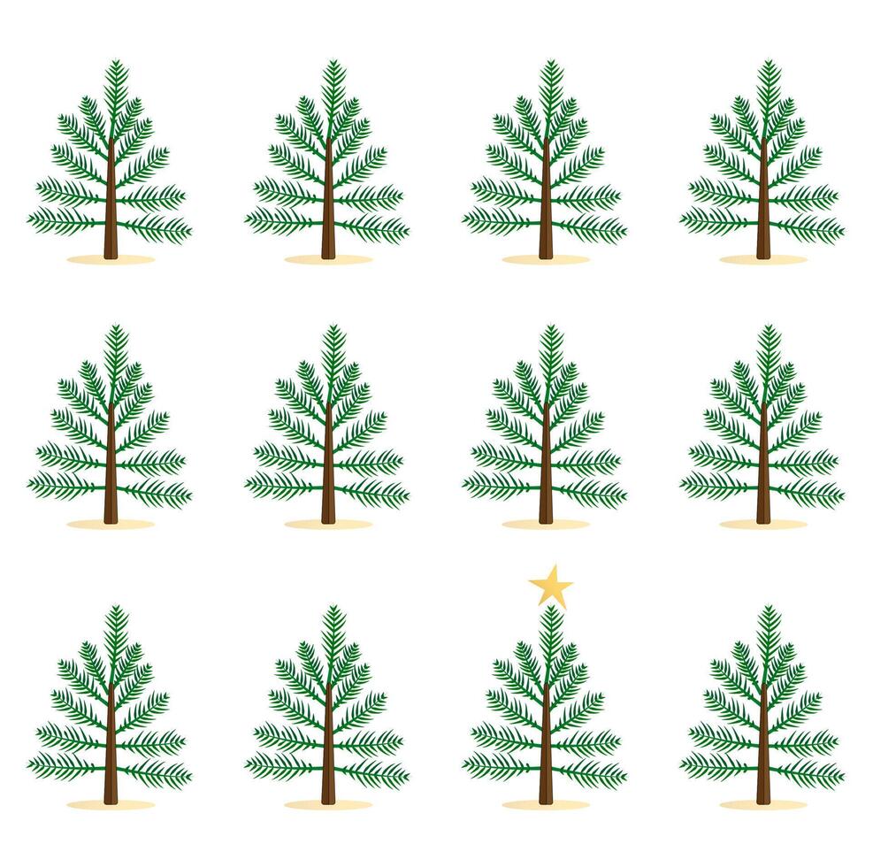 Christmas wallpaper with Christmas trees. warm festive shades vector