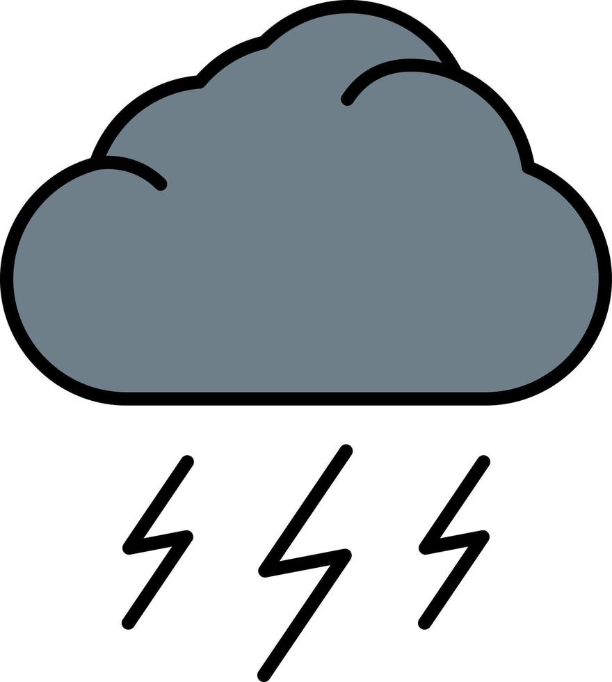 Cloud, lighting color icon vector