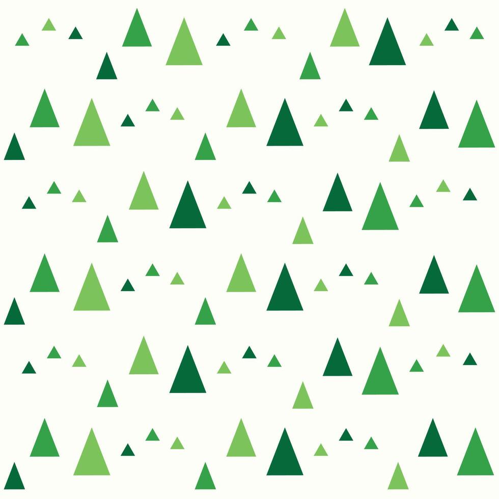 pattern in the form of green triangles of different sizes on a light background vector