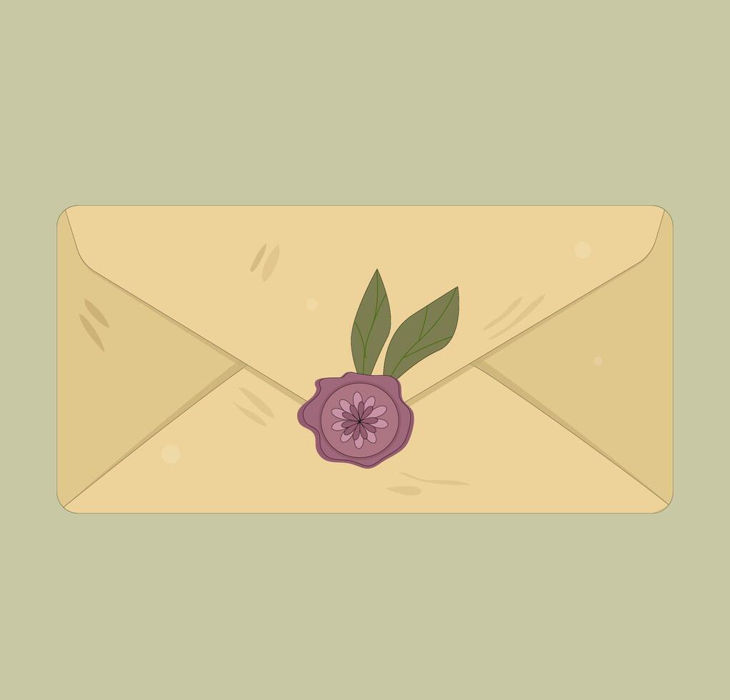 delicate vintage envelopes with floral elements illustration vector