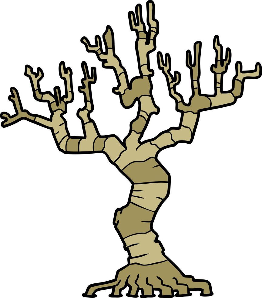 cartoon dead tree vector