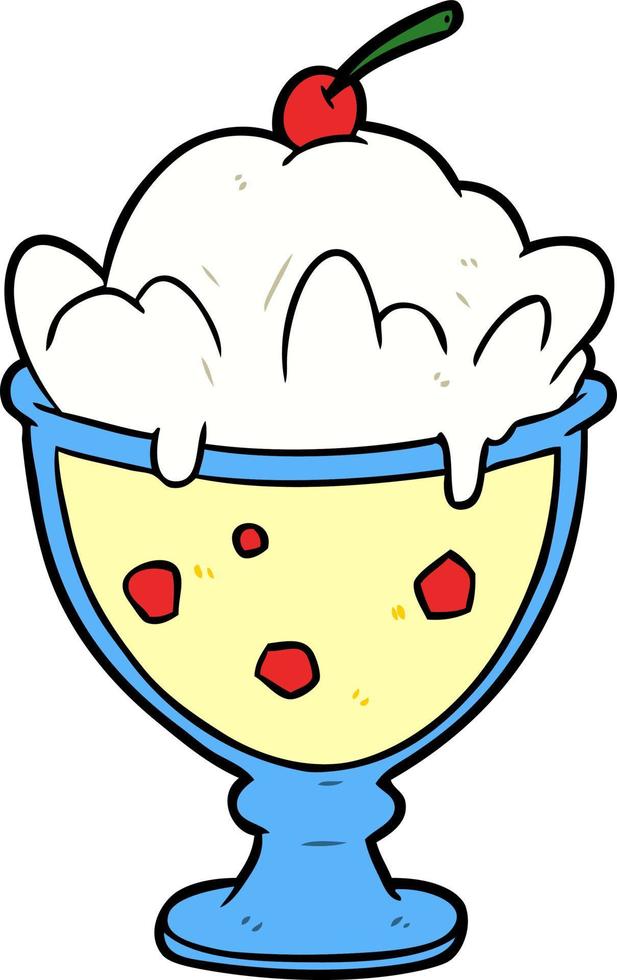 cartoon tasty sundae vector