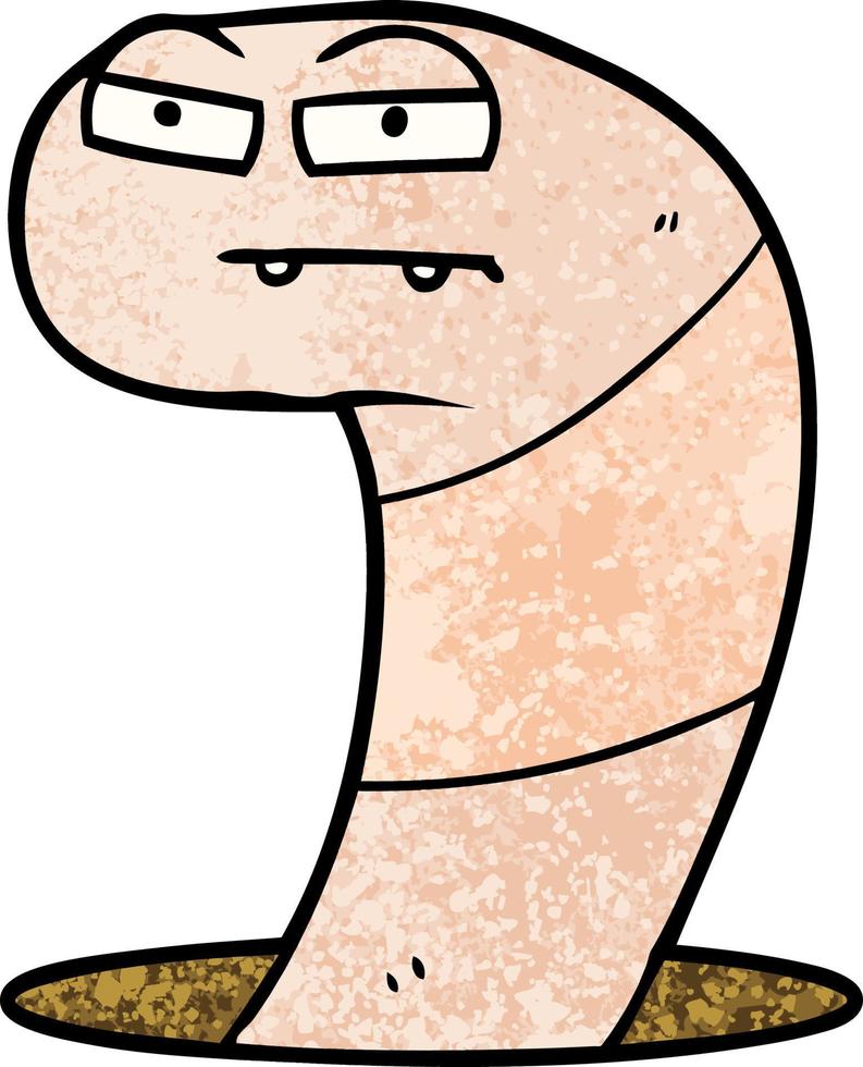 cartoon annoyed worm vector