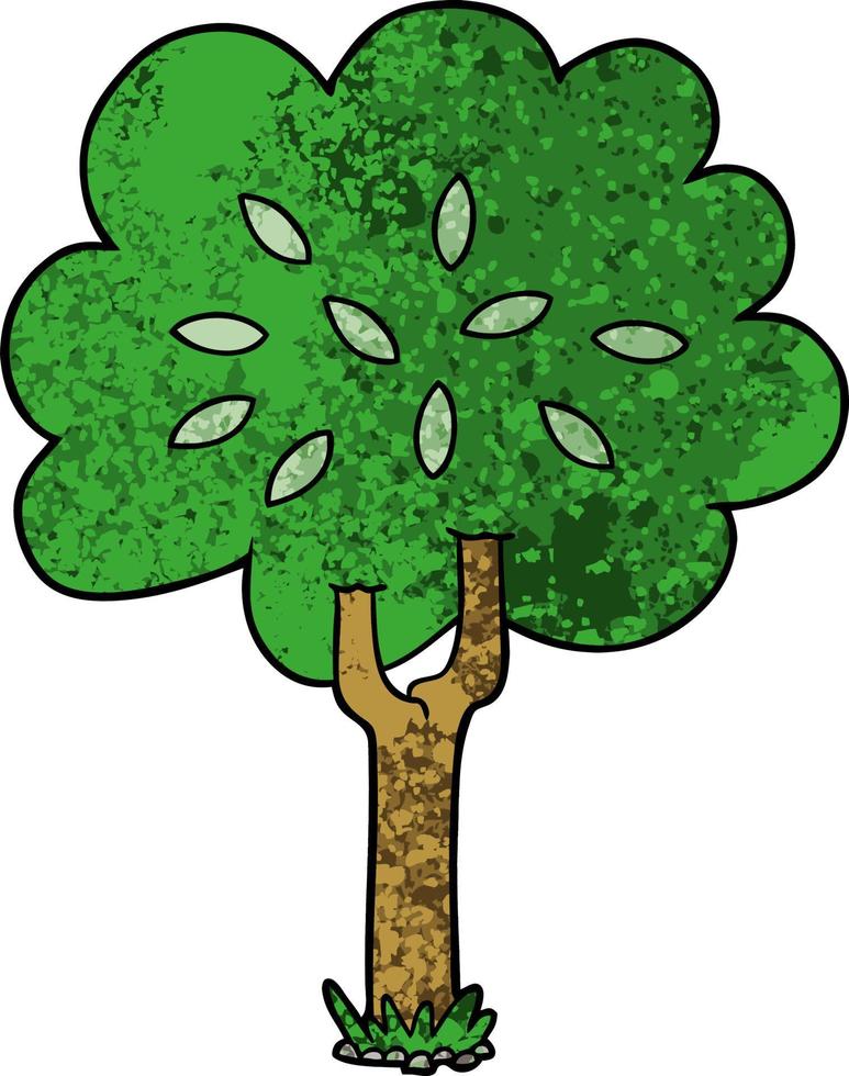 arbol verde de dibujos animados vector