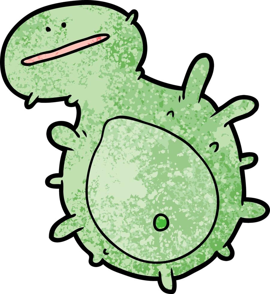 cartoon green amoeba vector