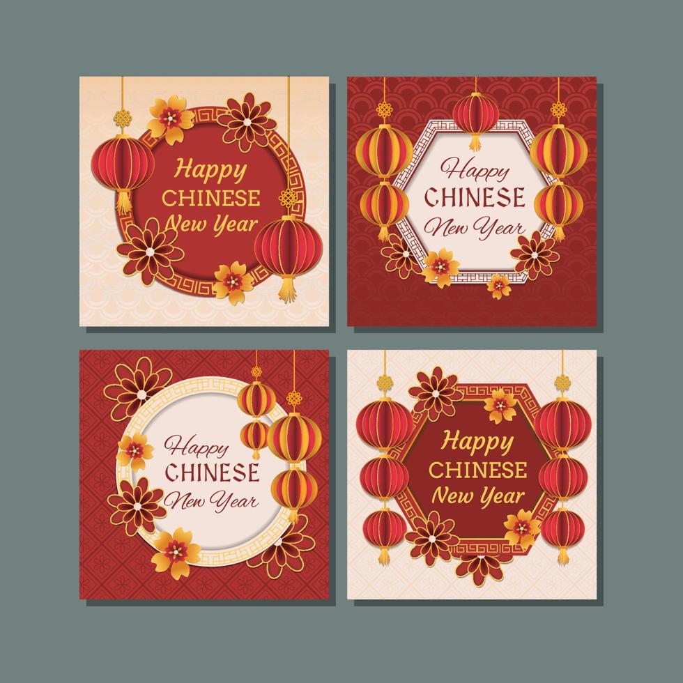 Generic Red Chinese New Year Template vector