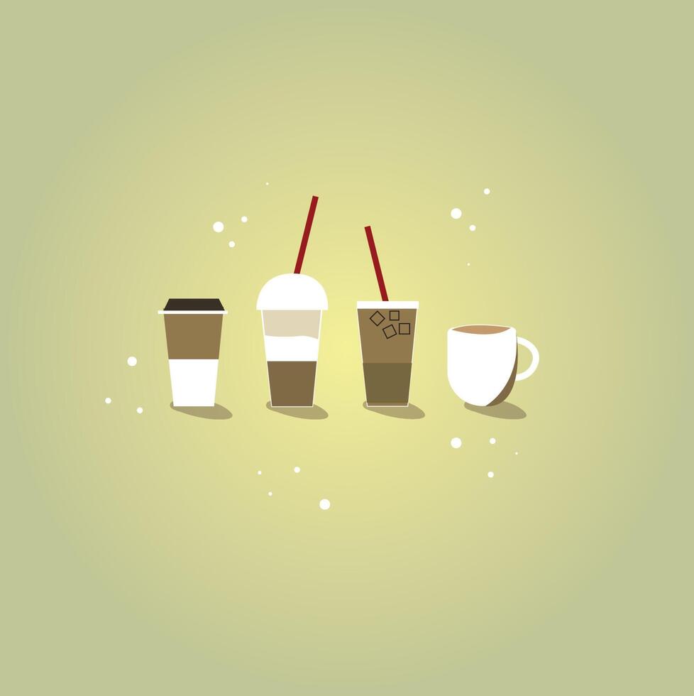 different types of coffee drinks 14048055 Vector Art at Vecteezy