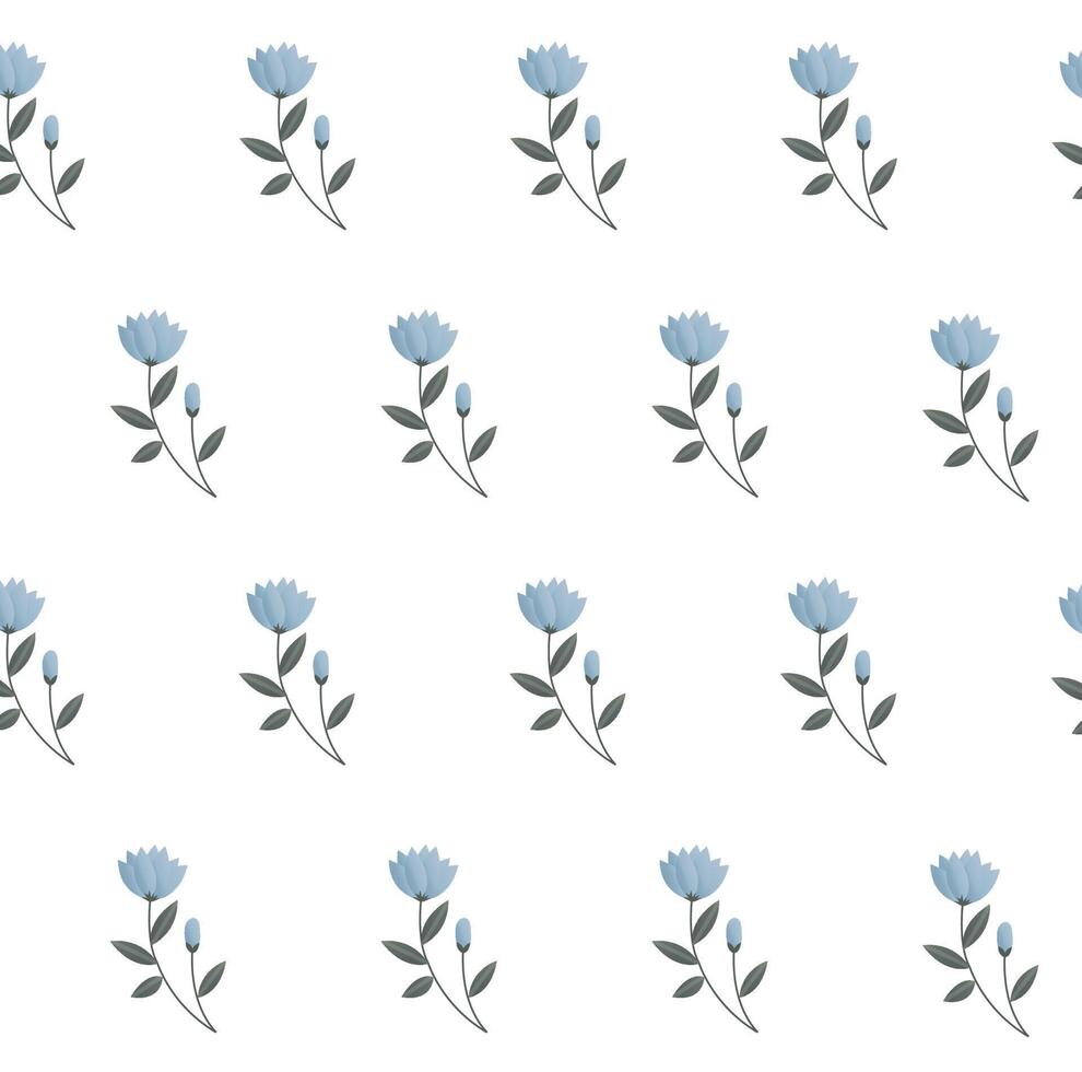 floral pattern blue delicate flowers on a light background vector