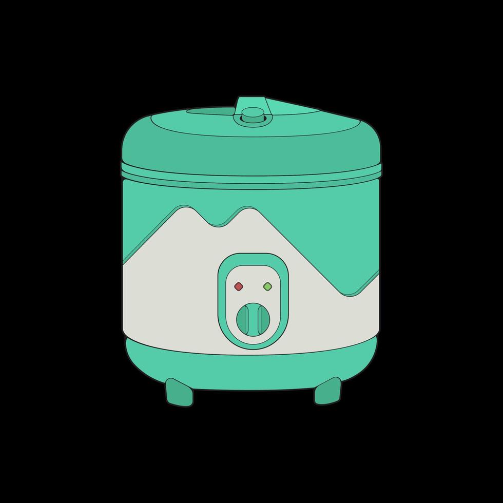 Rice cooker, magic jar, illustration vector, hand drawn art vector, outline art. vector