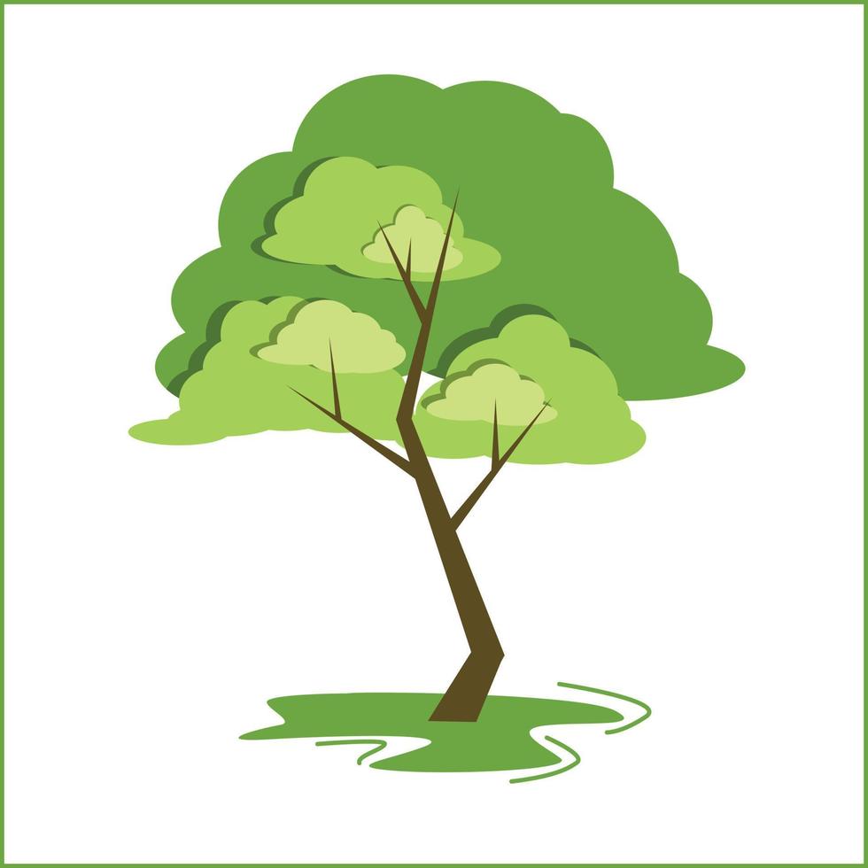 big tree flat design vector