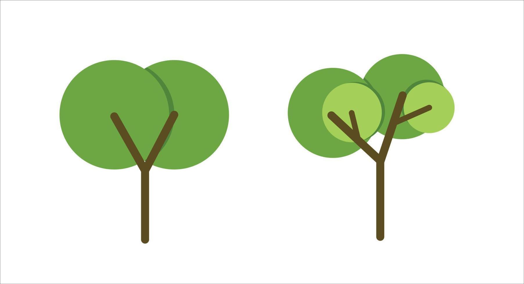 dibujo de árbol simple en diseño plano vector