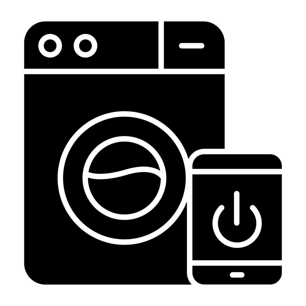 Creative design icon of smart washing machine vector