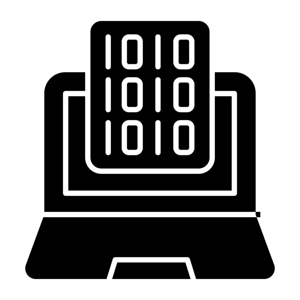 Filled design icon of binary data vector