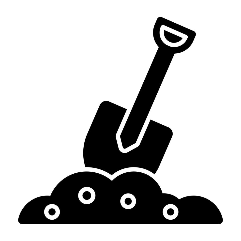 Editable design icon of shovel vector