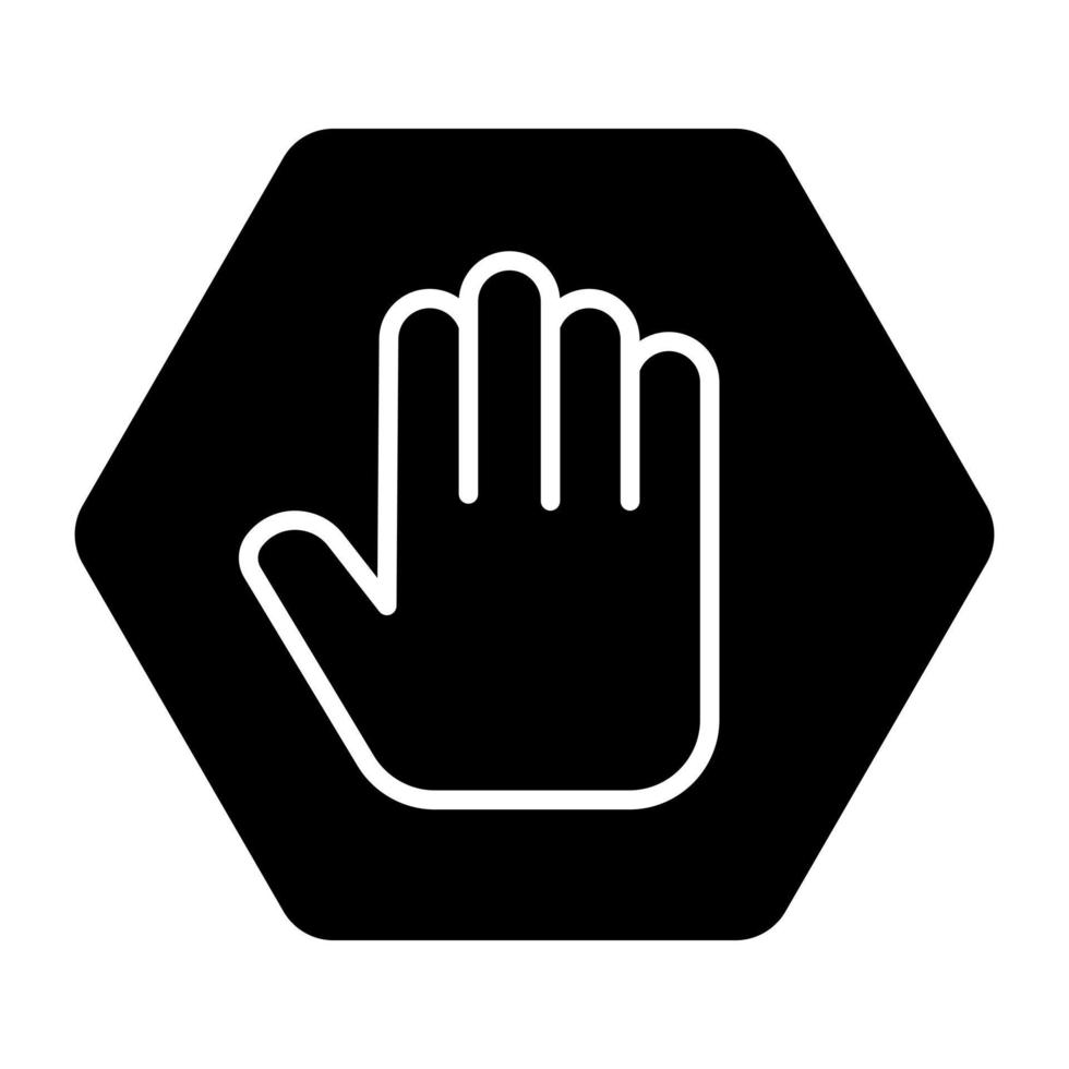 Editable design icon of stop sign vector