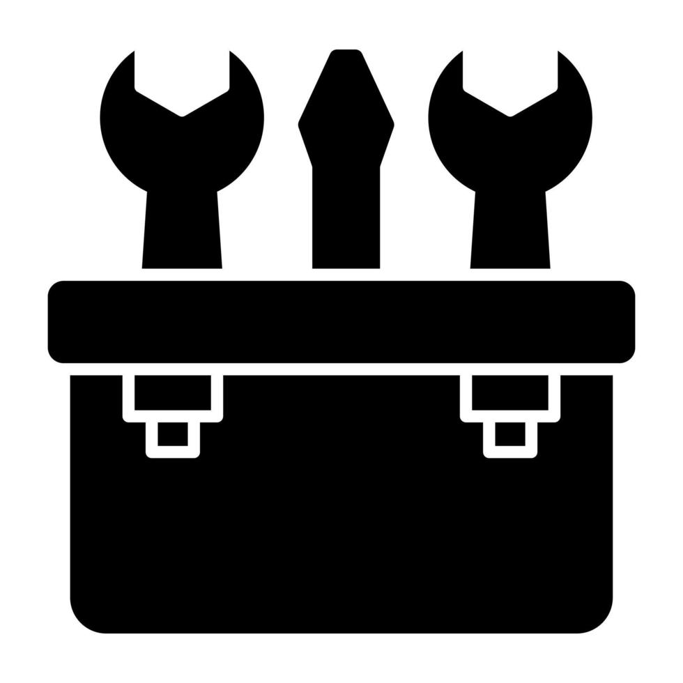 Solid design icon of toolkit vector