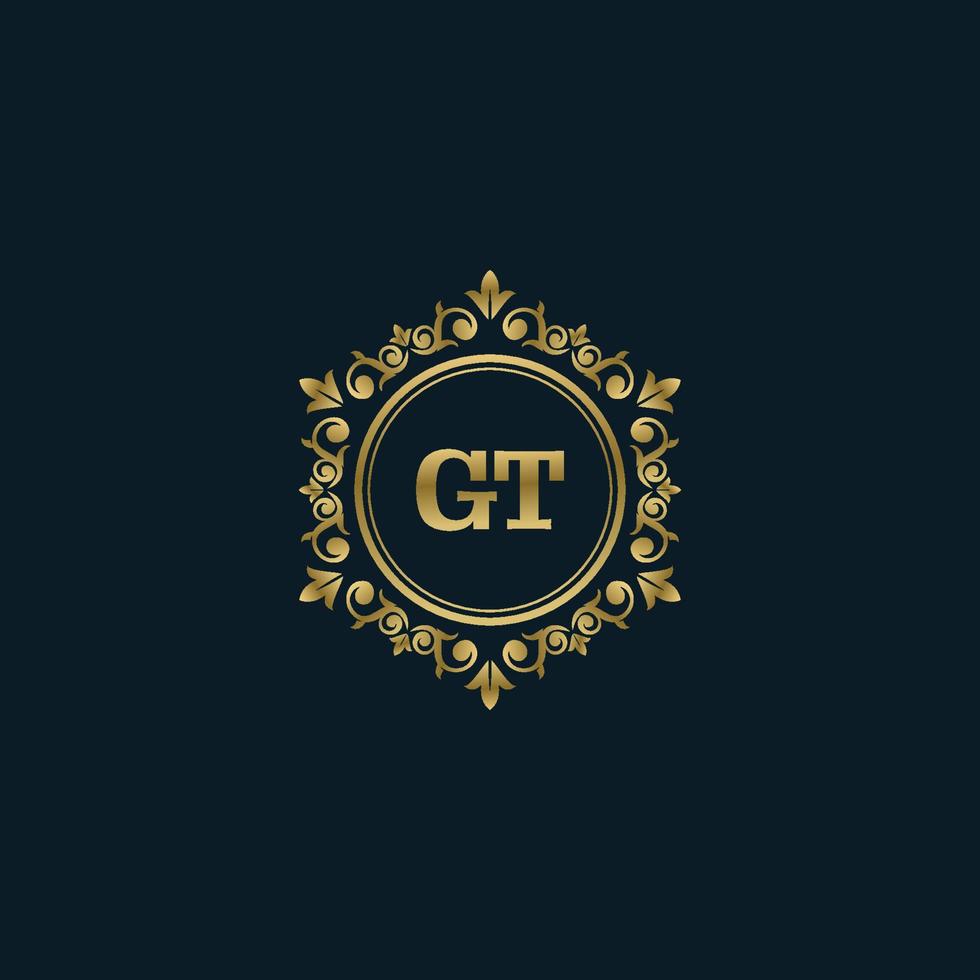 Letter GT logo with Luxury Gold template. Elegance logo vector template.
