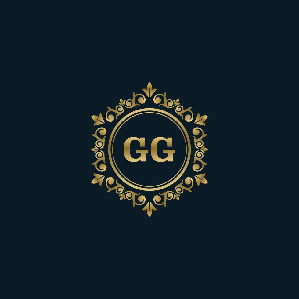 Letter GG logo with Luxury Gold template. Elegance logo vector template.