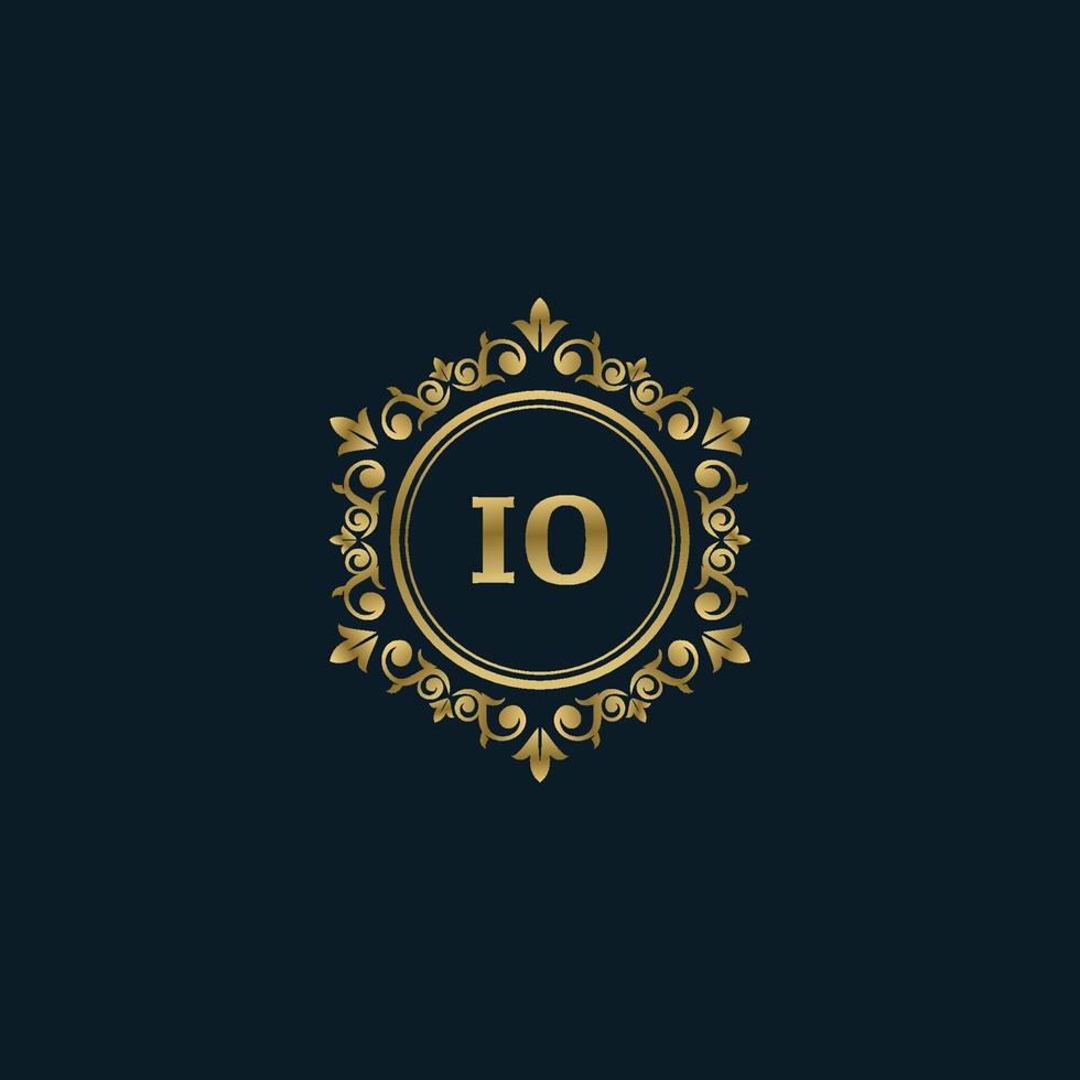 Letter IO logo with Luxury Gold template. Elegance logo vector template.