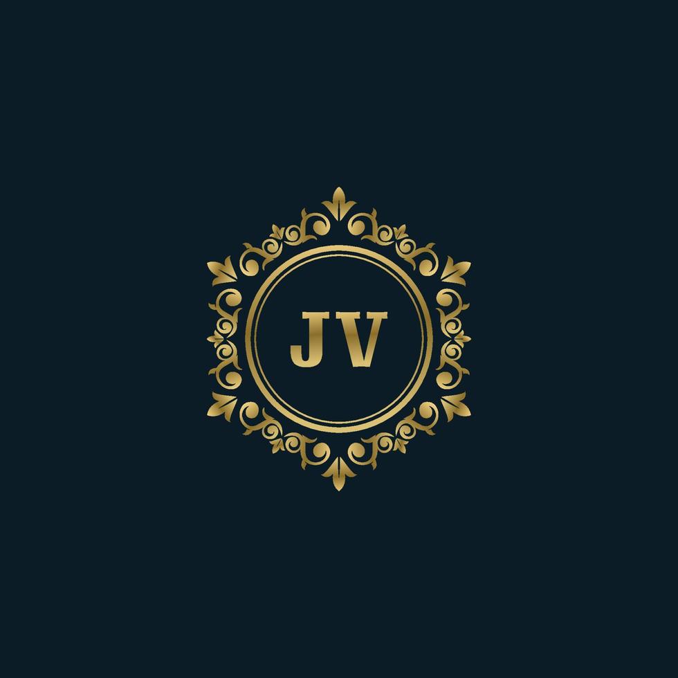 logotipo de la letra jv con plantilla de oro de lujo. plantilla de vector de logotipo de elegancia.