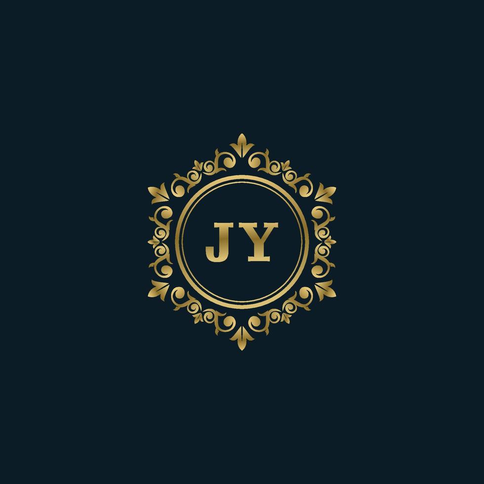 logotipo de la letra jy con plantilla de oro de lujo. plantilla de vector de logotipo de elegancia.