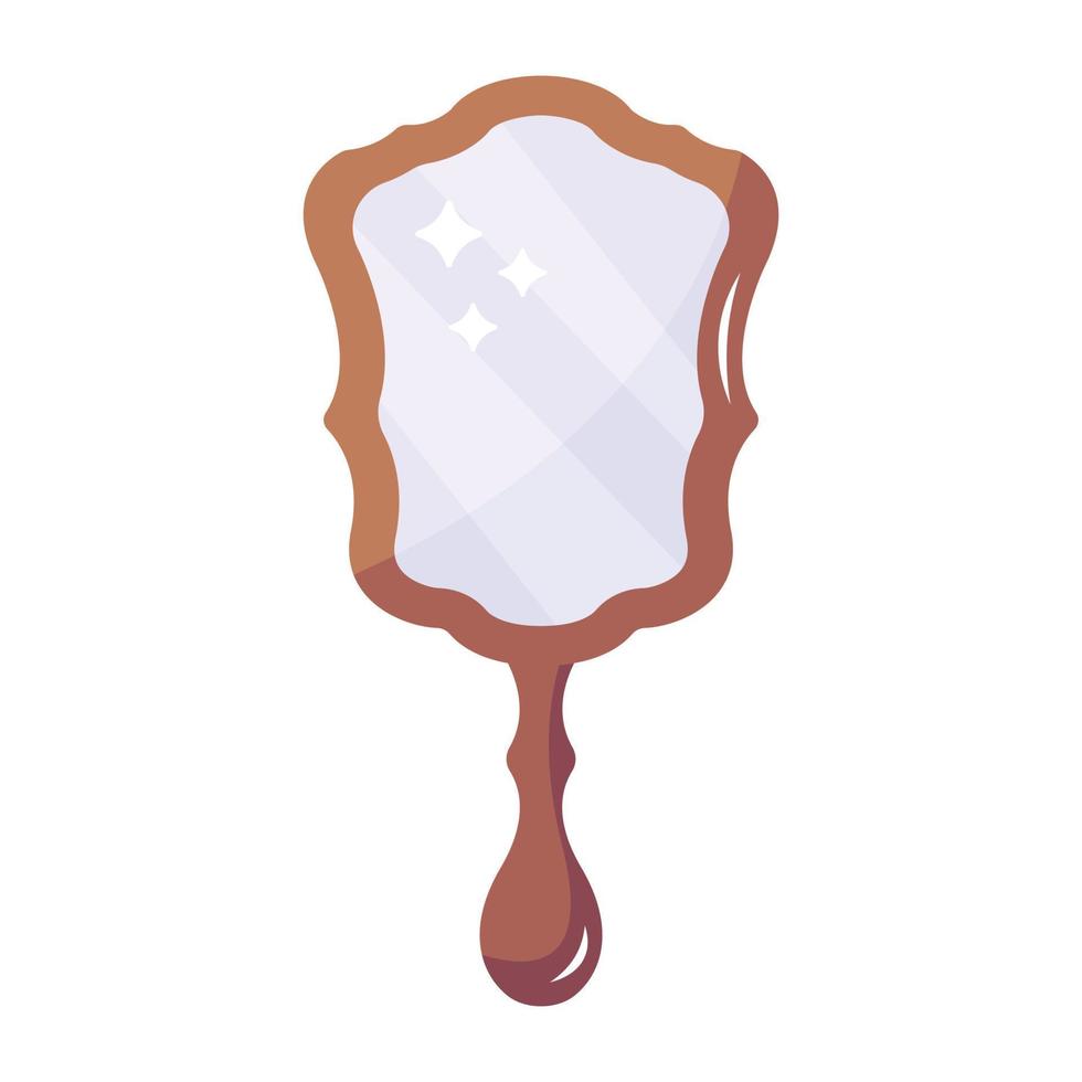 An icon of hand mirror flat vector