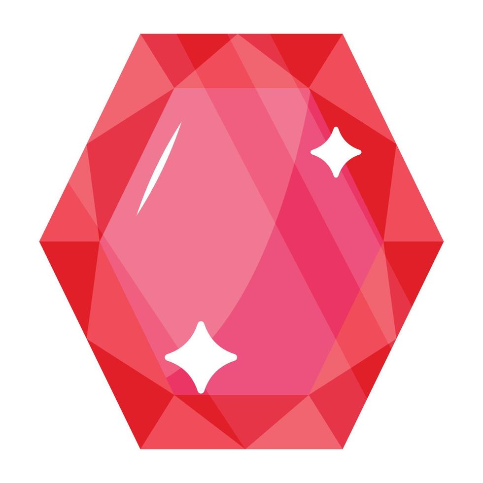 An icon of gemstone flat design vector