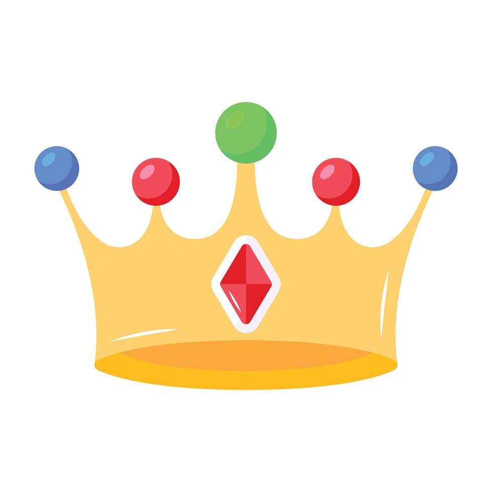 An icon of crown flat design vector