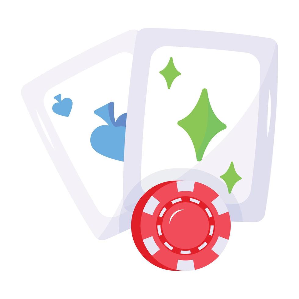 A flat icon of poker cards vector