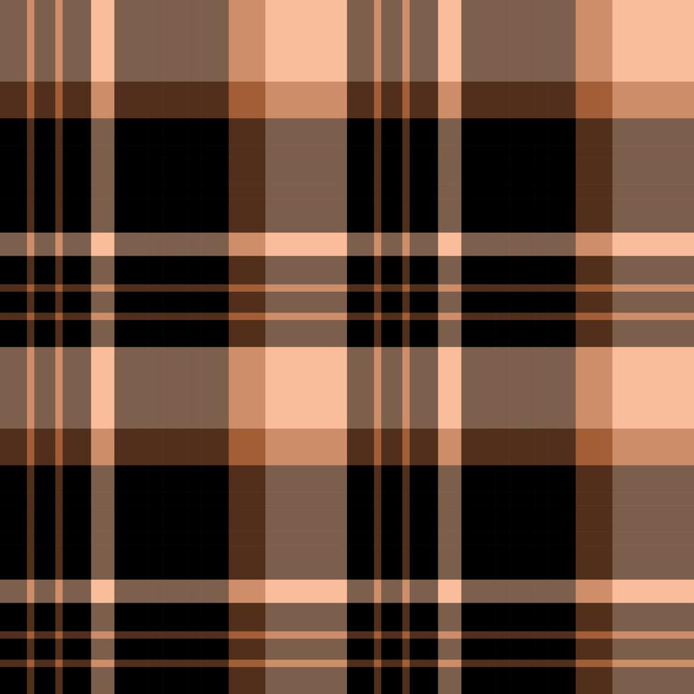 Seamless pattern in black, light brown and beige colors for plaid, fabric, textile, clothes, tablecloth and other things. Vector image.