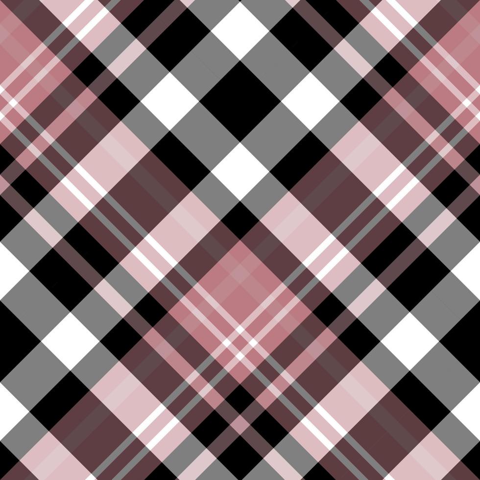 Seamless pattern in black, white, discreet pink colors for plaid, fabric, textile, clothes, tablecloth and other things. Vector image. 2