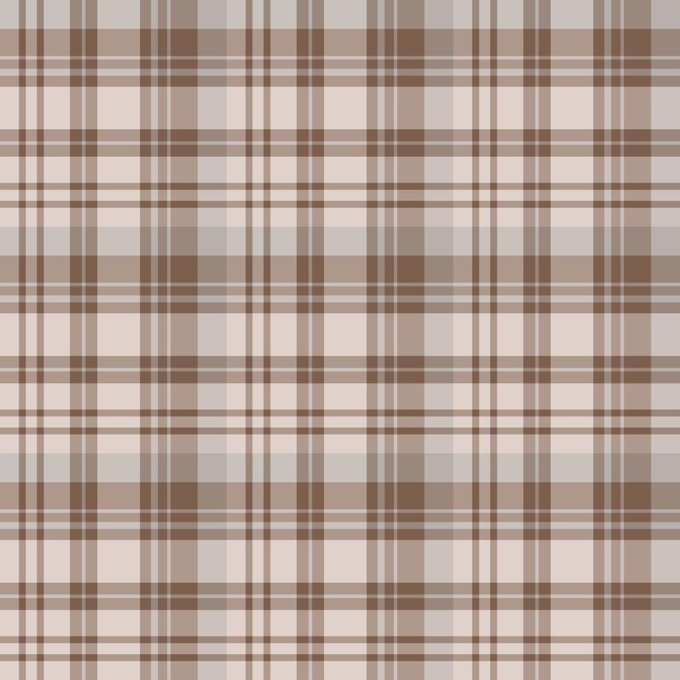 Seamless pattern in light beige, brown and gray colors for plaid, fabric, textile, clothes, tablecloth and other things. Vector image.