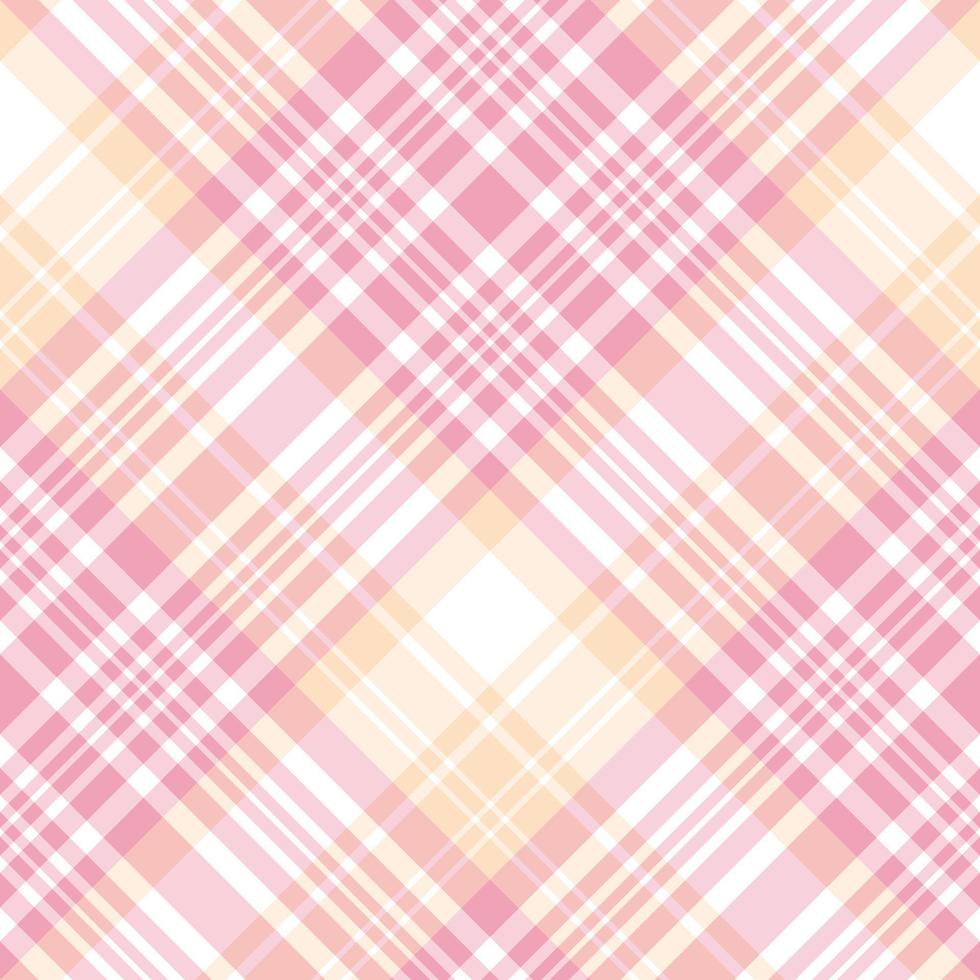 Seamless pattern in pink, light beige and white colors for plaid, fabric, textile, clothes, tablecloth and other things. Vector image. 2