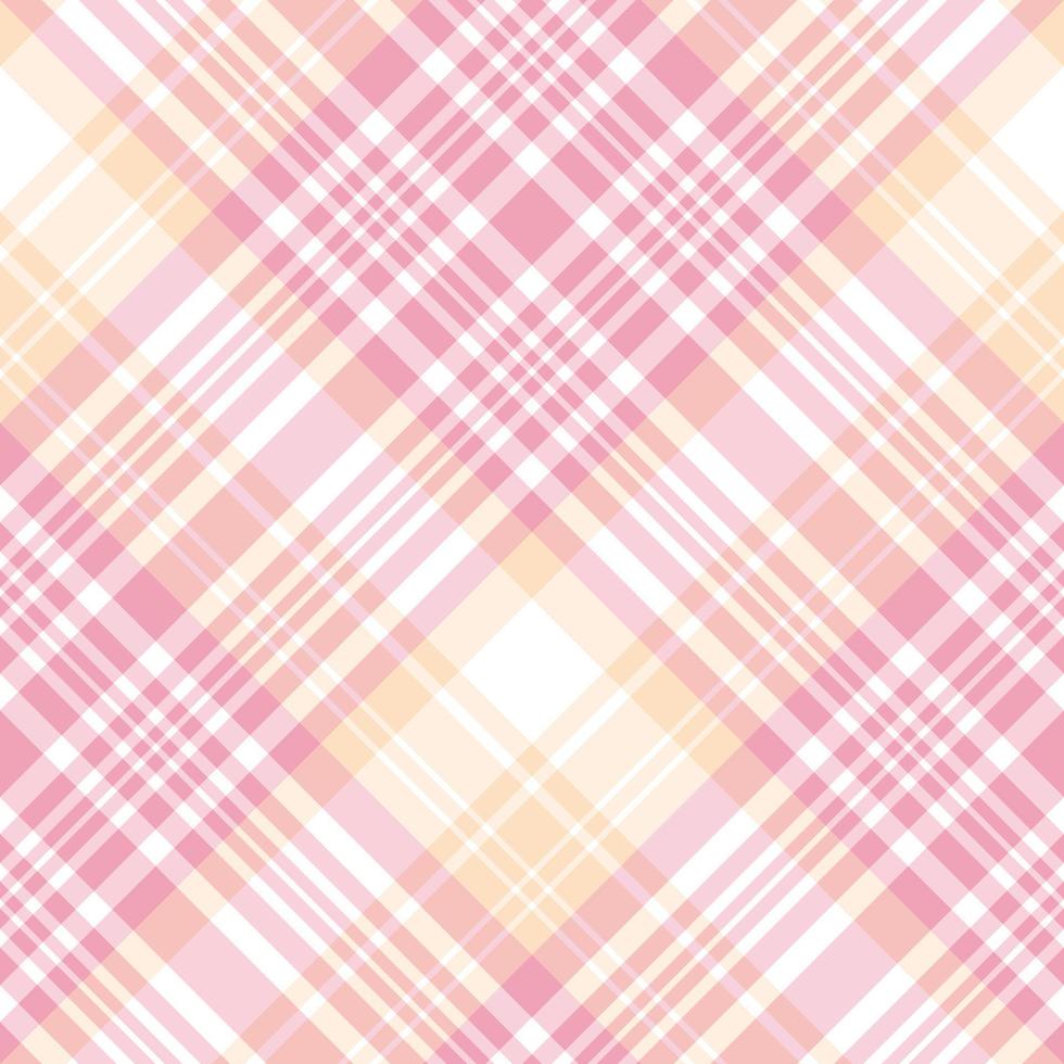 Seamless pattern in pink, light beige and white colors for plaid, fabric, textile, clothes, tablecloth and other things. Vector image. 2