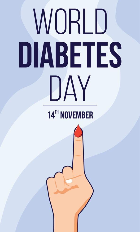 World Diabetes Day Social Media Design Post stories blood hand background vector